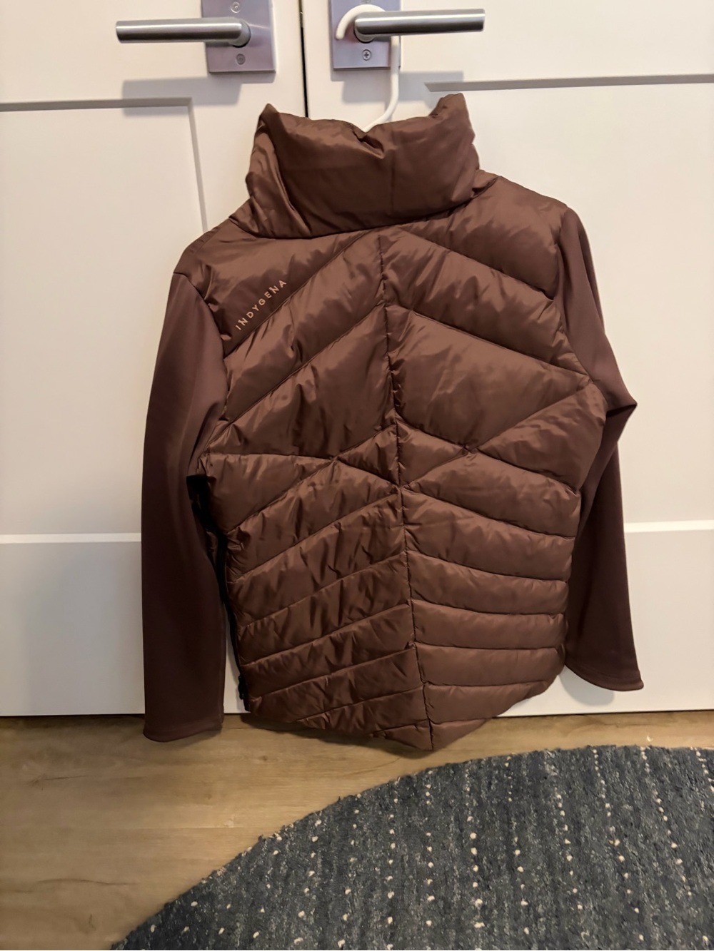 Purple Insulated Puffer Jacket with High Collar